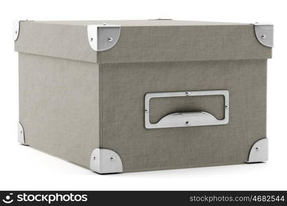 office cardboard box isolated on white background. 3d illustration