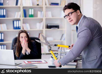 Office conflict between man and woman