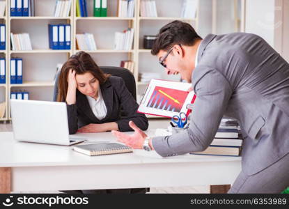 Office conflict between man and woman