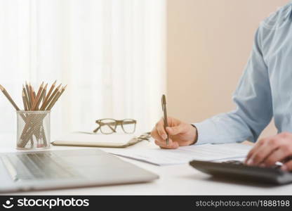 office desktop with laptop business man . Resolution and high quality beautiful photo. office desktop with laptop business man . High quality and resolution beautiful photo concept