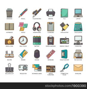 Office Equipment 1 , Thin Line and Pixel Perfect Icons