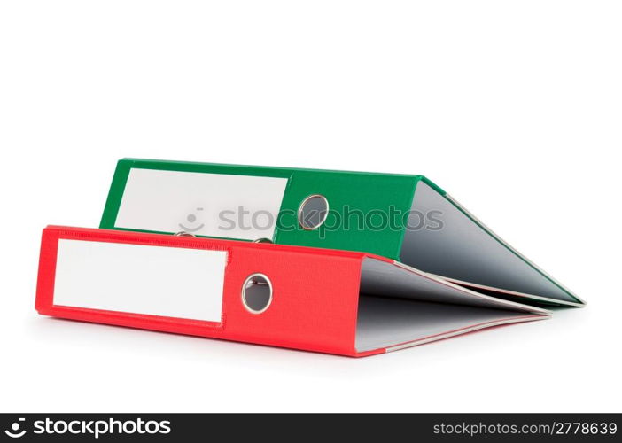 Office folders isolated on the white background