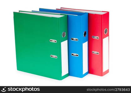 Office folders isolated on the white background