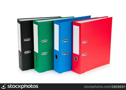 Office folders isolated on the white background