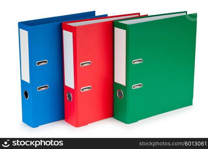 Office folders isolated on the white background