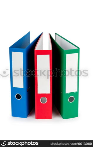 Office folders isolated on the white background
