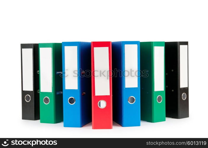 Office folders isolated on the white background