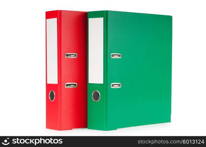 Office folders isolated on the white background