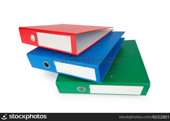 Office folders isolated on the white background