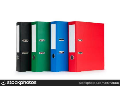 Office folders isolated on the white background