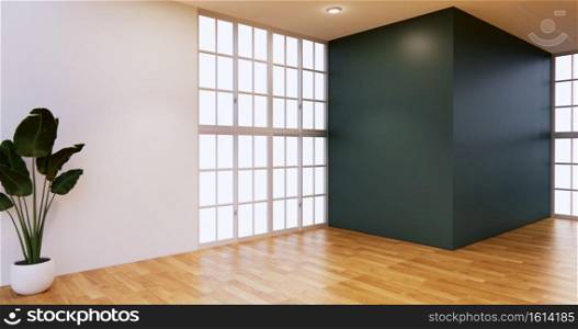 Office Interior Mock up  of panoramic CEO office japanes style.3D rendering
