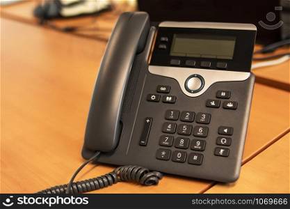 Office IP telephone set with big LCD at office desk