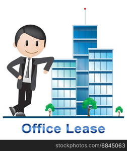 Office Lease Buildings Describes Real Estate 3d Illustration