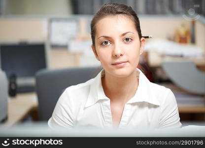 Office life. Portrait of beautiful woman.