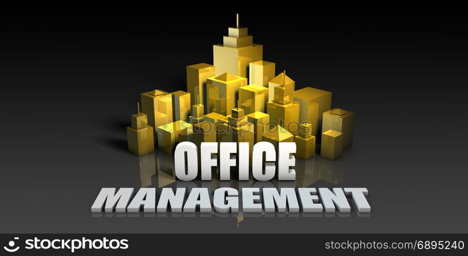 Office Management Industry Business Concept with Buildings Background. Office Management