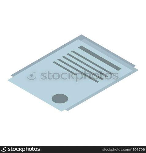 Office paper icon. Isometric of office paper vector icon for web design isolated on white background. Office paper icon, isometric style