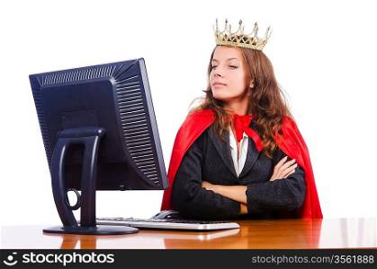 Office queen isolated on the white