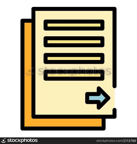 Office report icon. Outline office report vector icon color flat isolated. Office report icon color outline vector