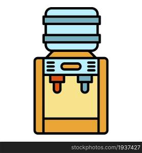 Office water cooler icon. Outline office water cooler vector icon color flat isolated. Office water cooler icon color outline vector