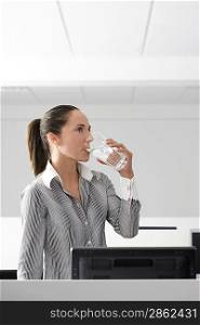 Office Worker Drinking Water