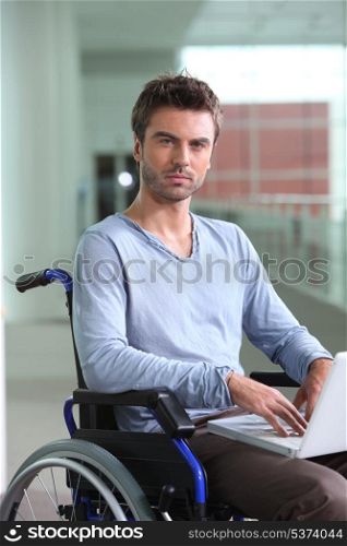 Office worker in a wheelchair