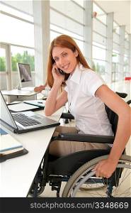 Office worker in wheelchair