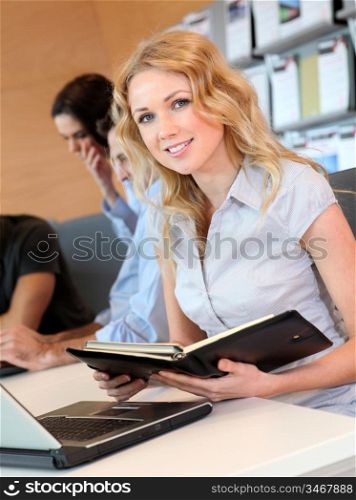Office worker looking at agenda