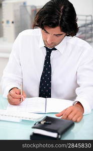 office worker reading