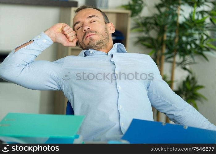 office worker tired from work