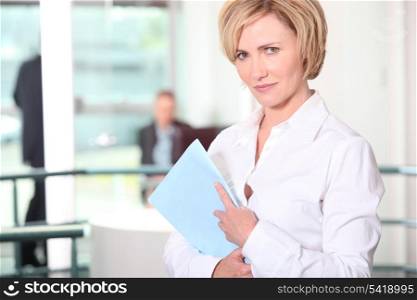 Office worker with files