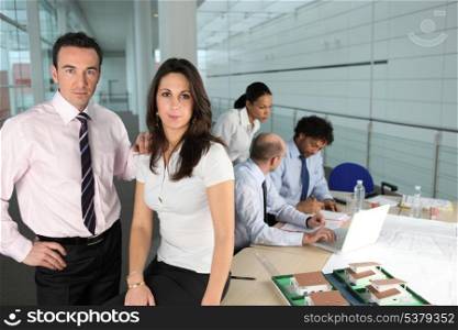 Office workers in a meeting