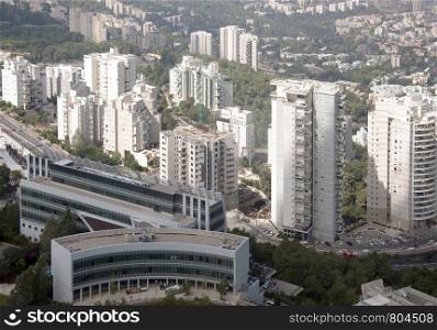 Offices under construction and residential buildings in Haifa Israel. Offices under construction and residential buildings