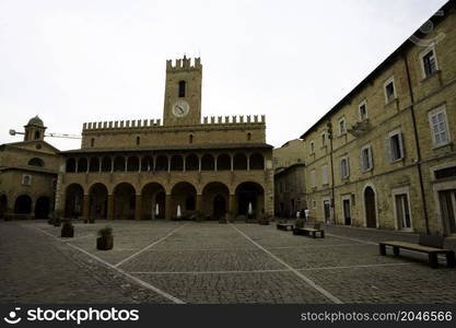 Offida, historic town in the Ascoli Piceno province, Marche, Italy. The main square