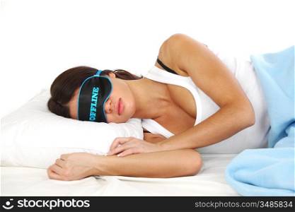 offline beauty woman sleep on the pillow