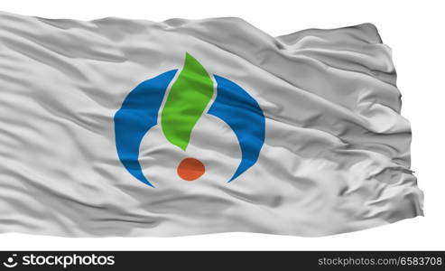 Ogi City Flag, Country Japan, Saga Prefecture, Isolated On White Background. Ogi City Flag, Japan, Saga Prefecture, Isolated On White Background