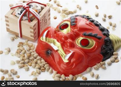 Ogre mask & soy beans
