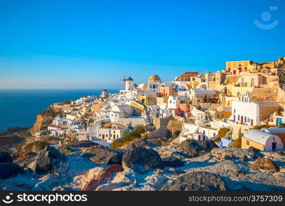 Oia Santorini Greece famous with romantic and beautiful sunsets