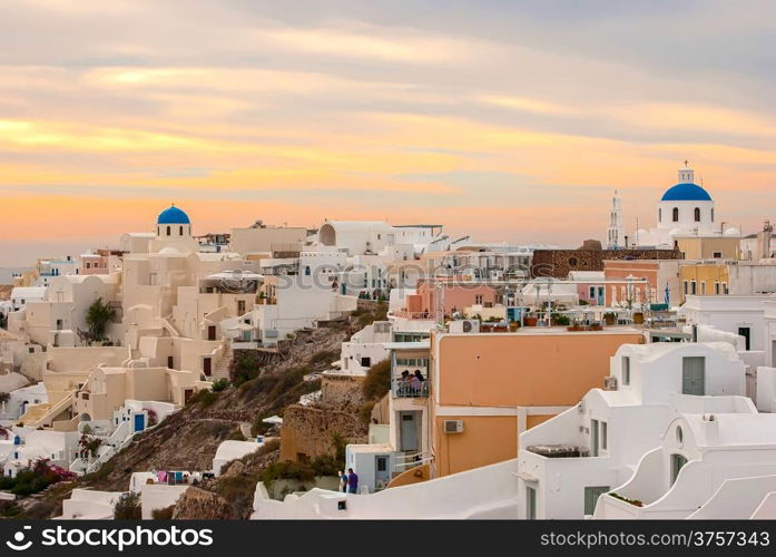 Oia Santorini Greece famous with romantic and beautiful sunsets