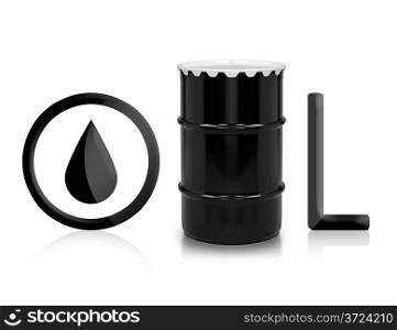 Oil and Petroleum Barrel on white isolated background. (with clipping work path). Petroleum Barrel