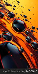 Oil Bubble Painting of Swirling Bubbles Background in Dark Orange and Black Colors. Generative ai. High quality illustration. Oil Bubble Painting of Swirling Bubbles Background in Dark Orange and Black Colors. Generative ai