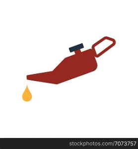 Oil canister icon. Flat color design. Vector illustration.