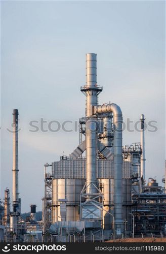 Oil Industry Refinery factory at Sunset, petrochemical, Petroleum plant