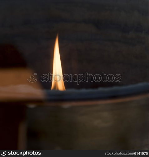 Oil lamp at Taktsang Monastery, Paro, Paro District, Paro Valley, Bhutan