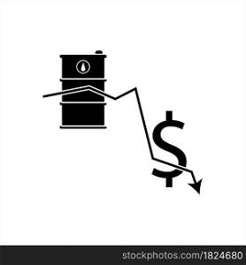 Oil Price Icon, Oil Price Up, Down, Price War Vector Art Illustration