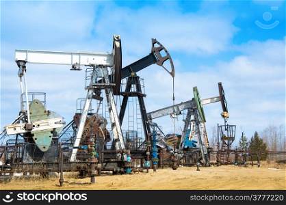 Oil pump. Extraction of oil in Western Siberia, Russia.