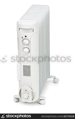 Oil radiator isolated on the white background