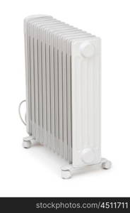 Oil radiator isolated on the white background