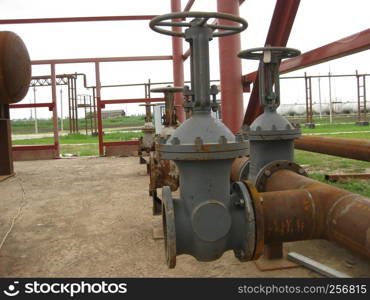 Oil refinery. Equipment for primary oil refining.. Oil refinery