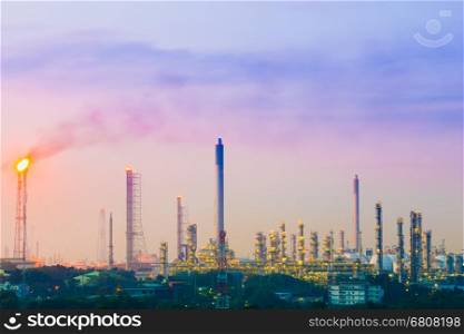 Oil refinery industrial plant with sky, Thailand