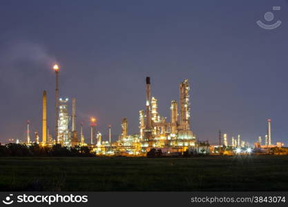 Oil Refinery Plant at dusk